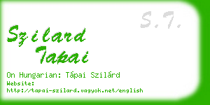 szilard tapai business card